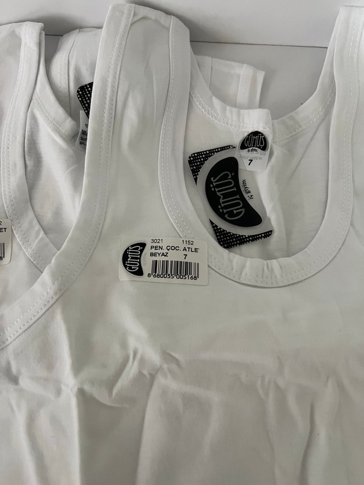 Beyaz Çocuk Atlet 3'lü Paket - Görsel 2