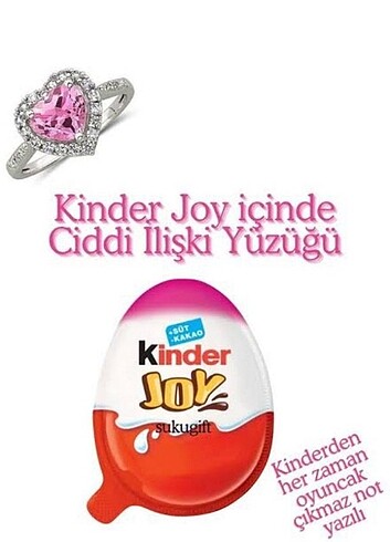 SÜRPRİZ KİNDER JOY PANDORA CİDDİ İLİŞKİ YÜZÜĞÜ 