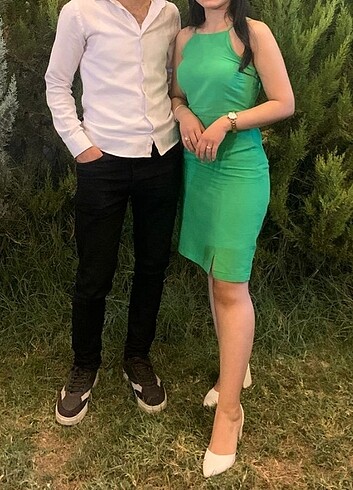 Yeşil kısa elbise