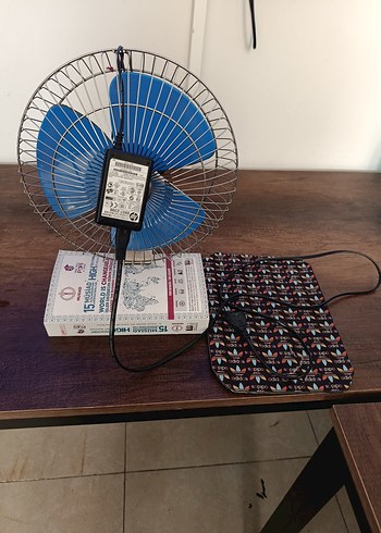 Mavi Metal Kafesli Masaüstü Vantilatör - Görsel 5