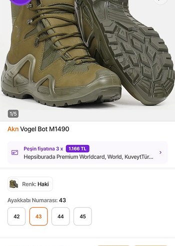 vogel bot m1490 taktik bot sıfır kullanılmamış 42 numara - Görsel 17