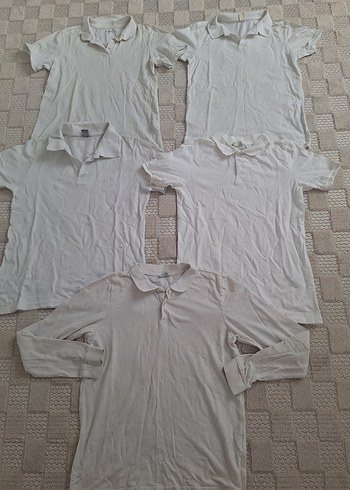 5 Beyaz Kısa Kollu Polo Tişört - Görsel 6