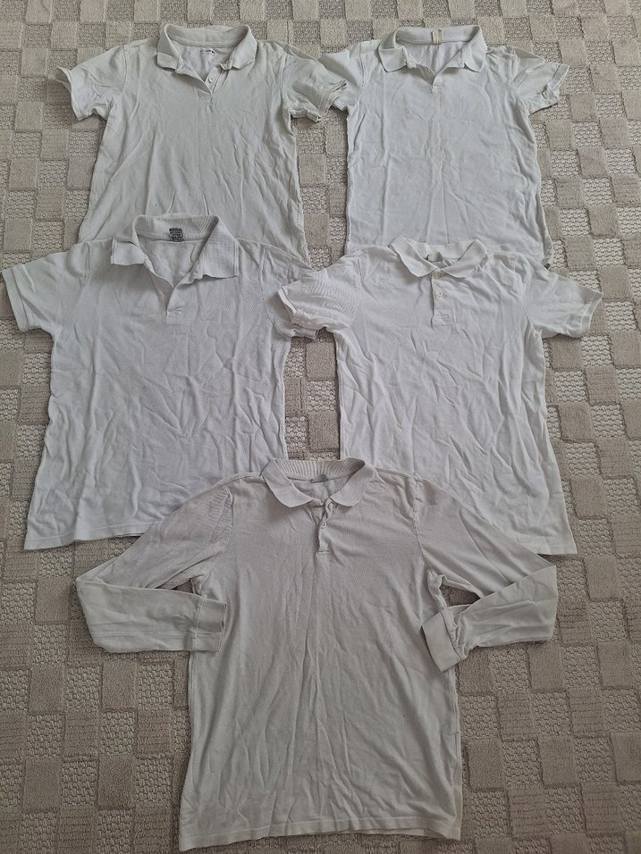 5 Beyaz Kısa Kollu Polo Tişört - Görsel 5