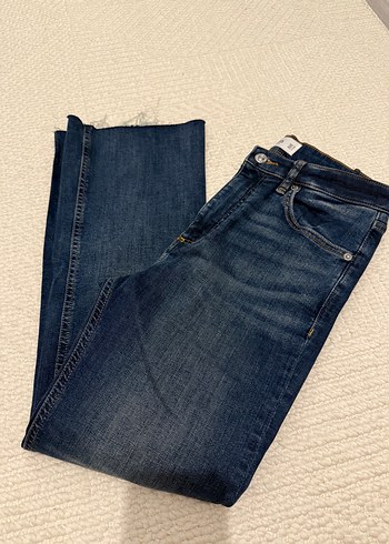 36 Beden Lacivert Kadın Denim Midi Jean