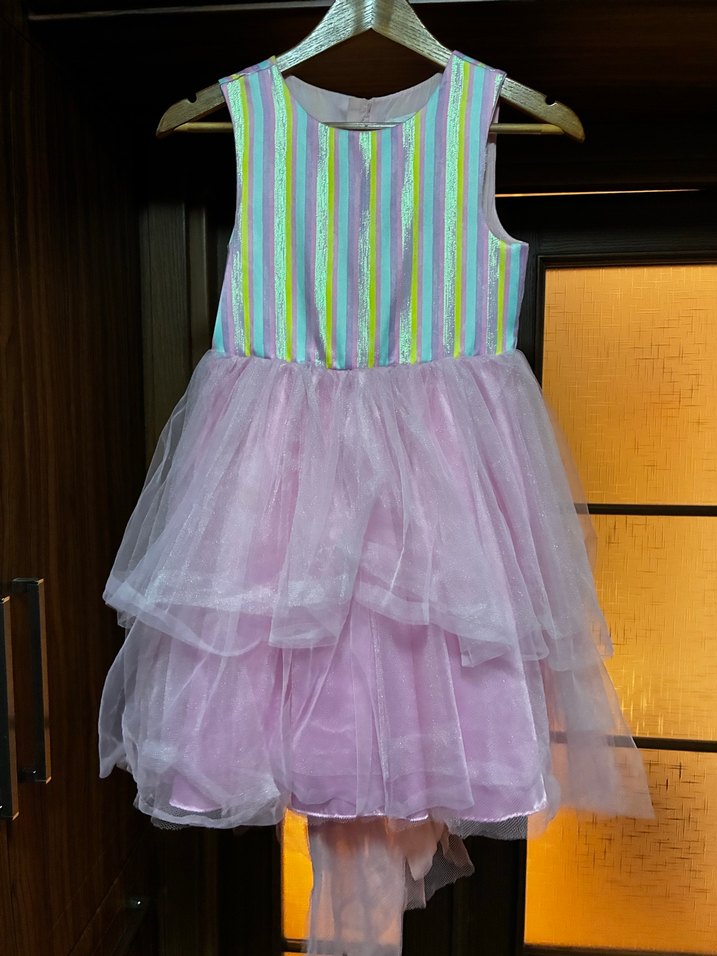 Pembe Fırfırlı Kız Çocuk Elbise - Görsel 3