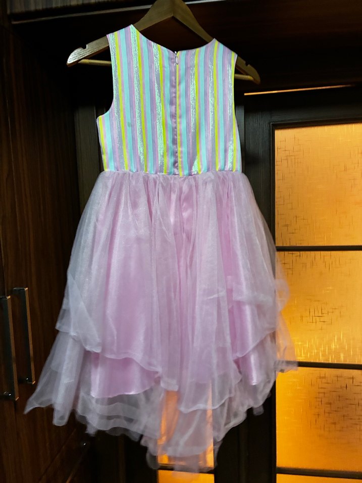 Pembe Fırfırlı Kız Çocuk Elbise - Görsel 2