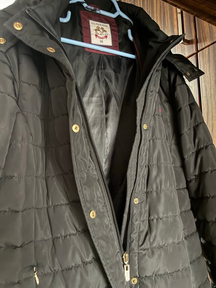 Siyah Kadın Uzun Kaban, Kürklü Detaylı - Görsel 4