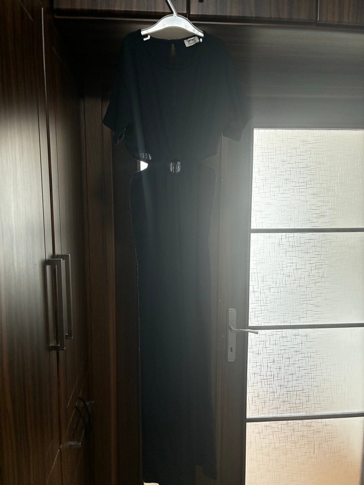 Kemer Detaylı Siyah Uzun Tulum - Görsel 2