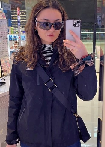 Siyah Fermuarlı kadın Streetwear Ceket - Görsel 6