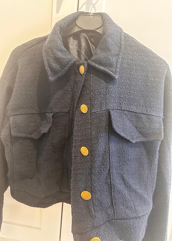 Düğmeli Lacivert Midi Kadın Kaban - Görsel 4