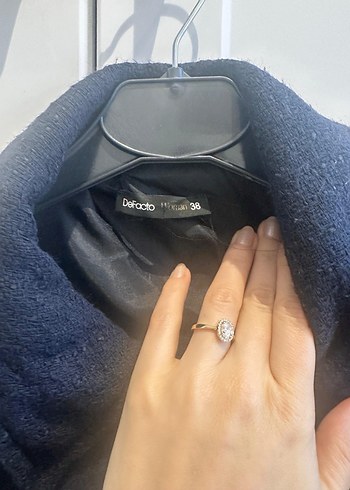 Düğmeli Lacivert Midi Kadın Kaban - Görsel 3