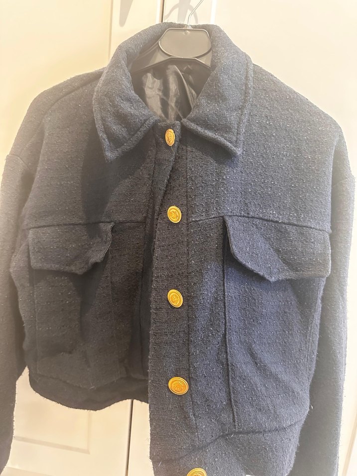 Düğmeli Lacivert Midi Kadın Kaban - Görsel 4