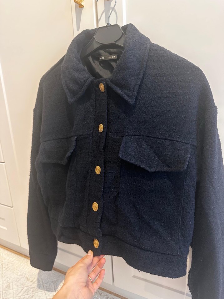 Düğmeli Lacivert Midi Kadın Kaban - Görsel 5