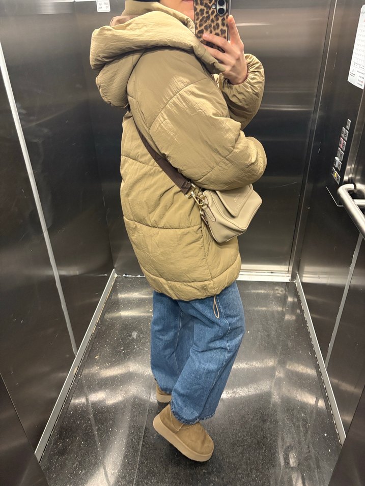 Camel Renkli  Kadın Kışlık şişme Mont - Görsel 2