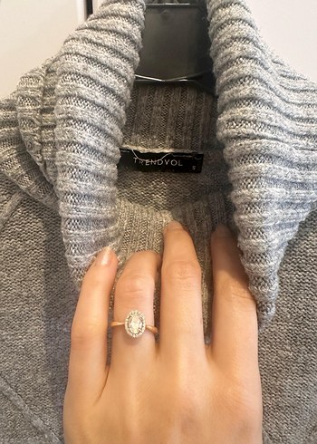 Gri Triko Boğazlı elbise - Görsel 2