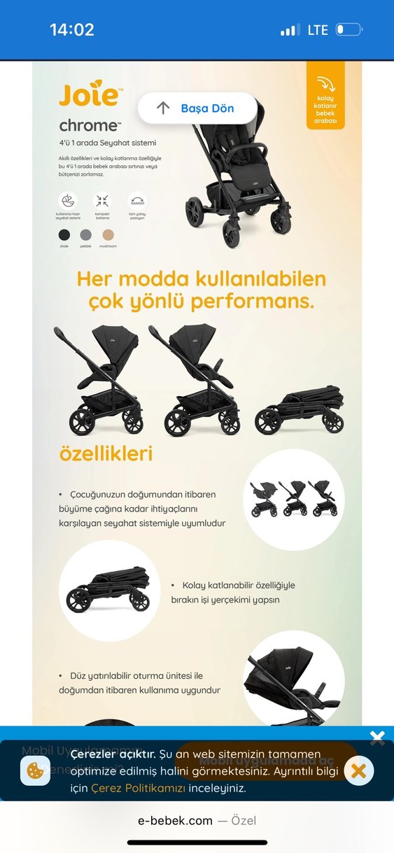 Joie Chrome Bebek Arabası-Gri - Görsel 5