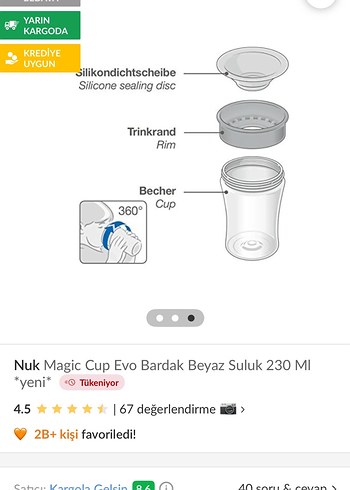 Nuk Magic Cup Evo 230 ml mor alıştırma bardağı - Görsel 2