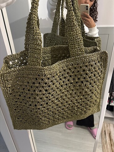  Beden Mango model Hasır çanta