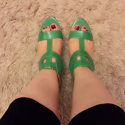 Nine west yeşil sandalet