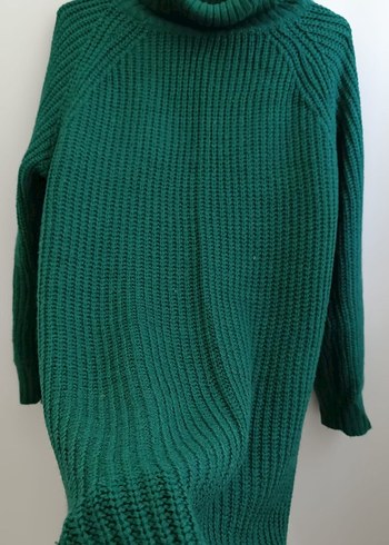 Yeşil Kadın Boğazlı Örgü Triko - Görsel 2