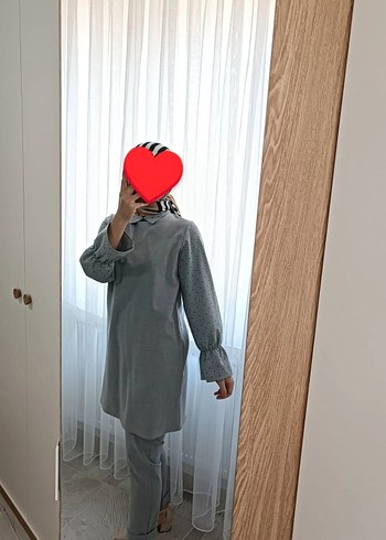 Gri Midi Kadın Takım Elbise - Görsel 3