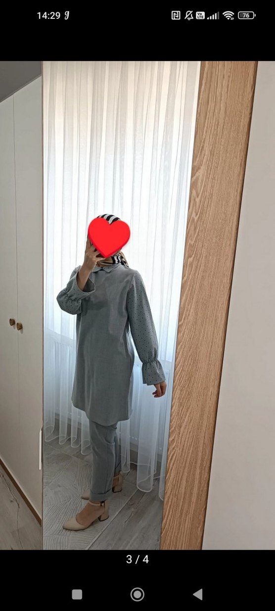 Gri Midi Kadın Takım Elbise - Görsel 3