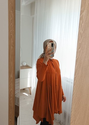 turuncu taba rengi karışımı gömlek - Görsel 2