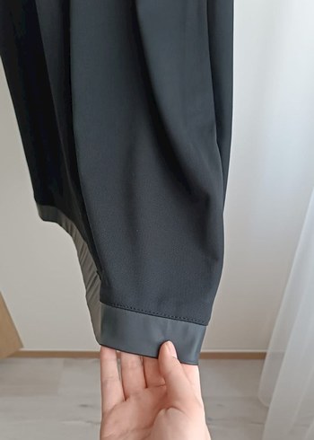 siyah Uzun Kollu Drapeli Kadın Elbise - Görsel 5