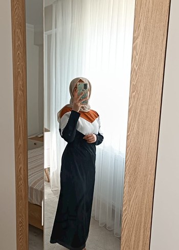 siyah Uzun Kollu Drapeli Kadın Elbise - Görsel 3