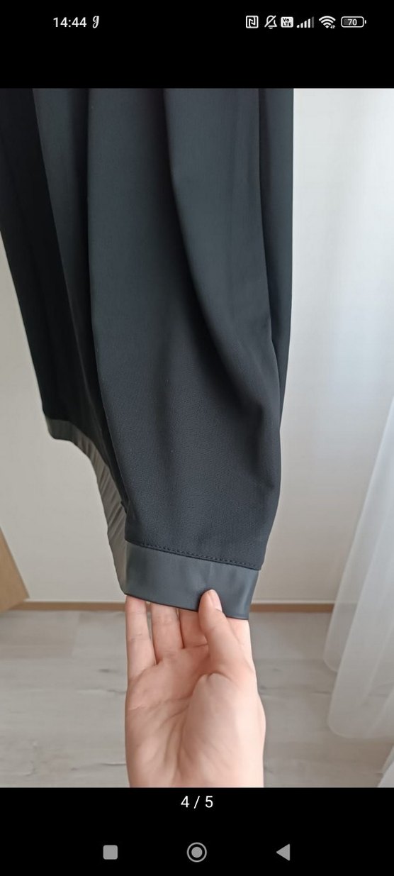 siyah Uzun Kollu Drapeli Kadın Elbise - Görsel 5