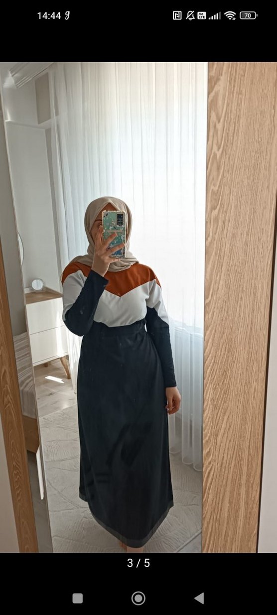 siyah Uzun Kollu Drapeli Kadın Elbise - Görsel 2