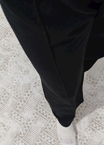 siyah kumaş palazzo pantolon - Görsel 2