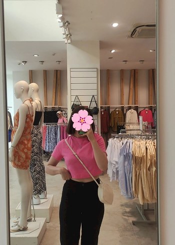 Pembe Kısa Kollu Mini Tişört - Görsel 2