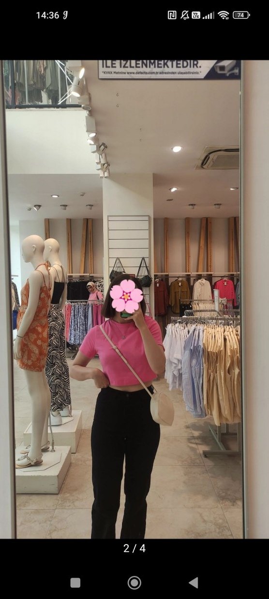 Pembe Kısa Kollu Mini Tişört - Görsel 2