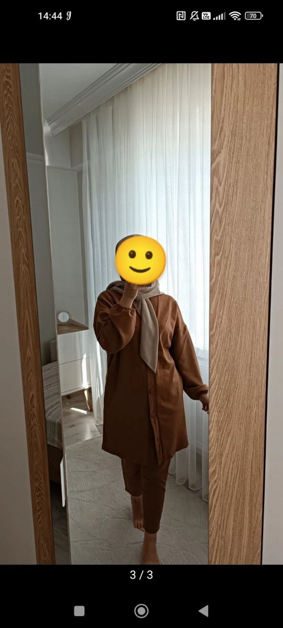 Kahverengi Midi Kadın Takım Elbise - Görsel 3