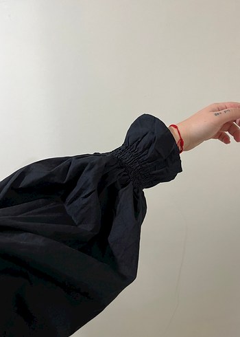 Siyah Midi Oversize Gotik Kadın Elbise - Görsel 2