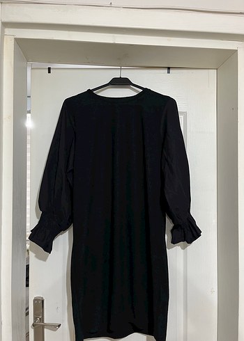 Siyah Midi Oversize Gotik Kadın Elbise - Görsel 6