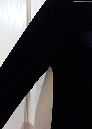 xl Beden siyah Renk Yırtmaçlı elbise 