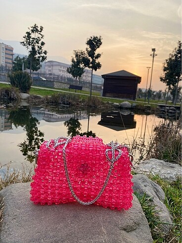 Beden Boncuk çanta (pembe)