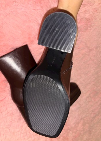 Bershka Acı Kahve Deri orjinal Topuklu Kadın Bot