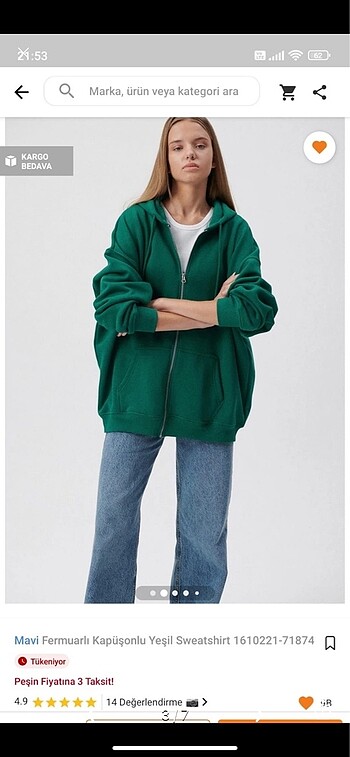 Mavi Jeans Fermuarlı sweatshirt