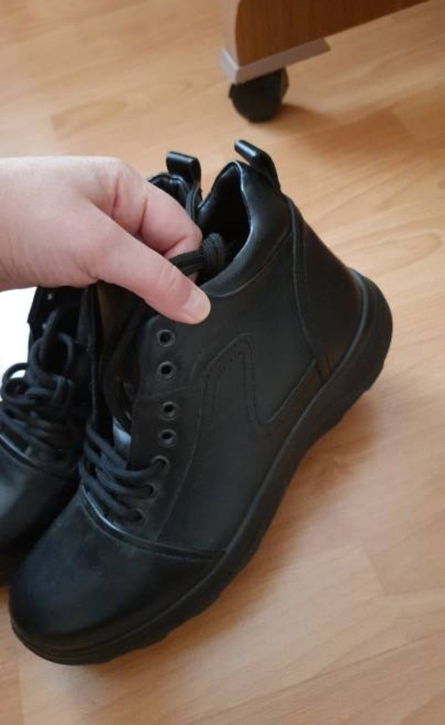 42 numara Siyah Bağcıklı ve fermuarlı Erkek bot - Görsel 5