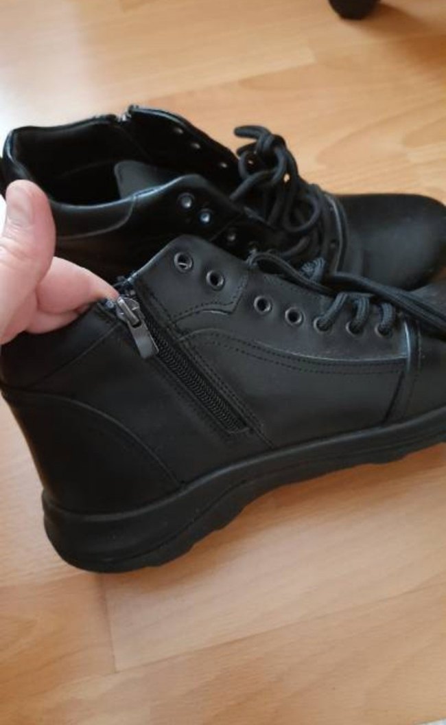 42 numara Siyah Bağcıklı ve fermuarlı Erkek bot - Görsel 2