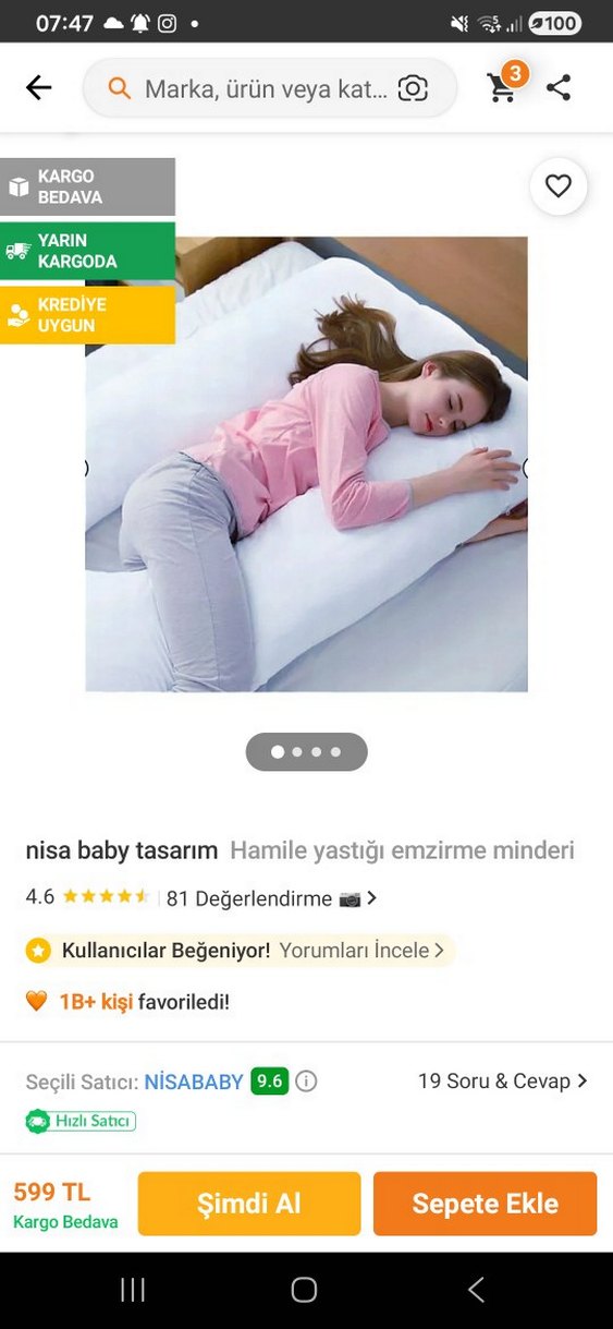 Hamile yastığı / emzirme minderi - Görsel 5