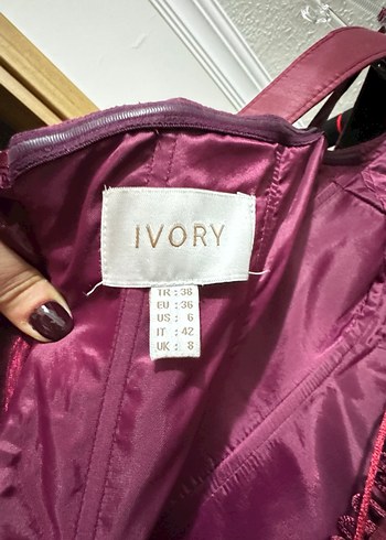 Özel tasarım Bordo Pilili Uzun Abiye Elbise - Görsel 6