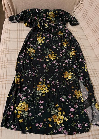 Çiçek Desenli Uzun Bohem Elbise - Görsel 2