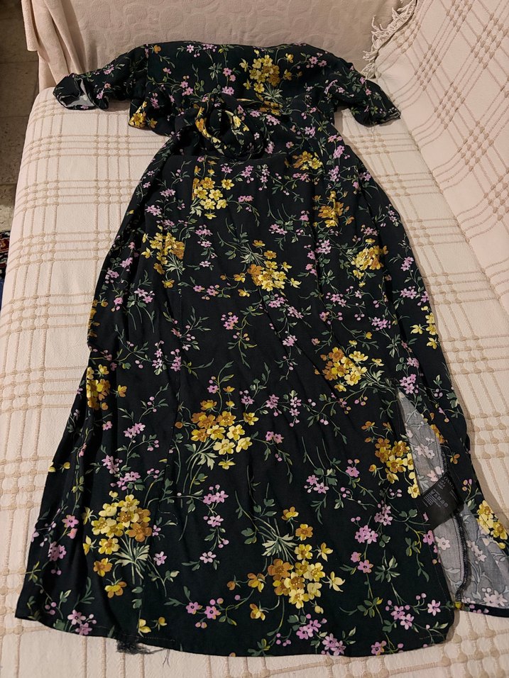 Çiçek Desenli Uzun Bohem Elbise - Görsel 2