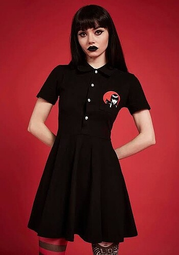 Emily strange x dollskill gotik elbise