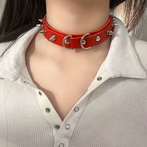 Deri choker set
