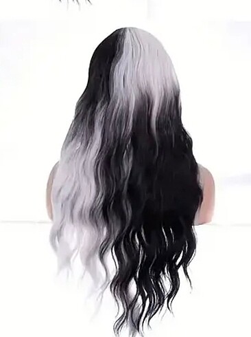 Beyaz siyah ombre peruk